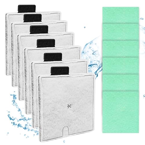 Haliya CF2 Filter Service Pack 6 Month – 6+6pc Compatible with Interpet Filter – Fish Tank Filter Cartridges for Aquarium Maintenance – Replacement Kit for Compatible with Interpet CF2 Filters