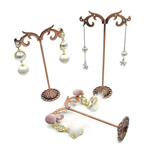 NR Centraliain Jewelry Display Stand, Jewelry Holder Metal Shelf Stand Rack Jewelry Display Organizer, Earrings Bracelet Bracelet Display Rack 3Pcs Antique Brass
