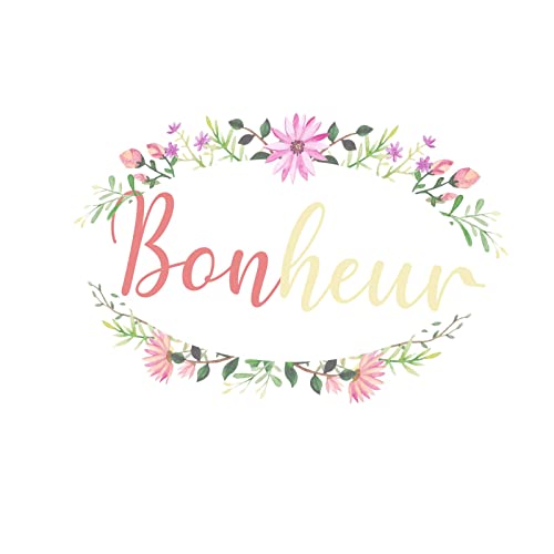 Toile imprimée fleur et calligraphie pour salon et chambre cocooning