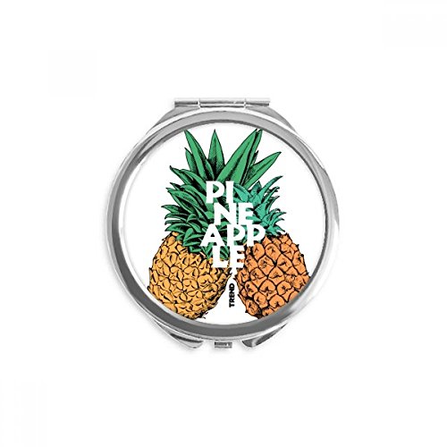 Miroir rond de maquillage de poche ananas portable fruit tropical multicolor pour sac