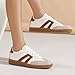 Women's Retro Gum Sole Fashion Sneakers-Lace Detail Casual Retro Walking Shoes-Gum Sole Casual Tennis-Anti Slip Trainers（Beige Grey,8）