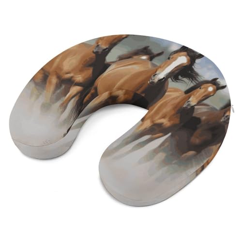 Almohada U de espuma memory 30 cm x 25 cm para viaje miniatura 6