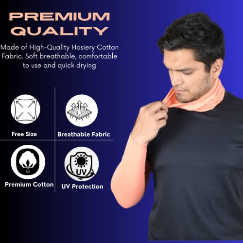 Image of NEON ROCK Winter Pure Cotton Combo Bandan Super Soft, Breathable for Winter Head, Hair & Arm Cover with UV Protection for Headband, Soft Neck Scarf for Biking, Gym, Yoga & Outdoor Use