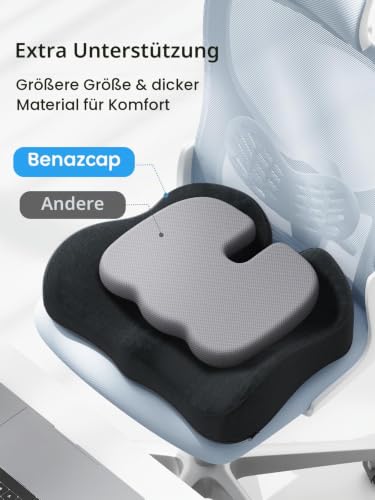 Benazcap Ergonomisches Kissen zur Druckentlastung bei langem Sitzen,Schwarz – Ansicht 2