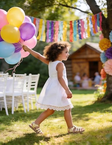 Image of QIY Toddler Girl Sandals Little Kids Summer Dress Shoes Open Toe Flats Princess Sandals for School Beach Party