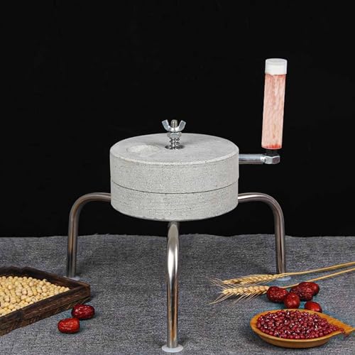 Molinillo de café manual de piedra con manivela para arroz, pimiento, avena, cacahuetes y harina de maíz con soporte. Leche de soja china artesanal. Tamaño G, M (20 cm/7,9 pulgadas) (Un color, L (26