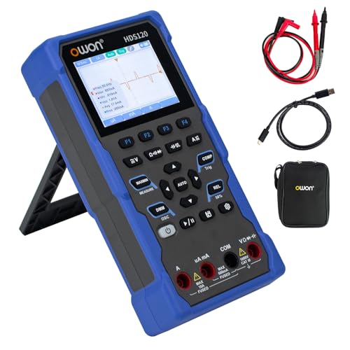 OWON HDS120 Osciloscopio Multímetro 2 en 1 de 1 MHz, multimetro de mano multifunción, multímetro digital de 20.000, pantalla IPS de 2,8 pulgadas, instrumento de prueba universal (multímetro