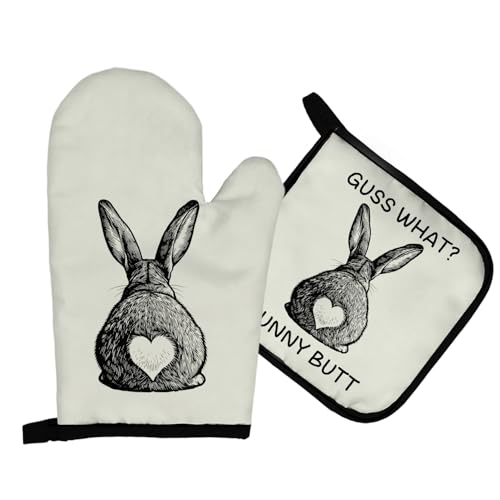Gants de cuisine lapin de Pâques résistants à la chaleur Mingnei