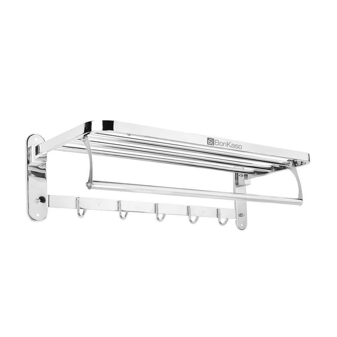 See full amazon price history chart for BonKaso Stainless Steel Rectangular 180° Degree Folding Towel Holder, Pack of 1, Chrome, 24 Inches BonKaso Stainless Steel Rectangular 180° Degree Folding Towel Holder, Pack of 1, Chrome, 24 Inches (B0BS1FSBFS) Amazon Price History, Amazon Price Tracker