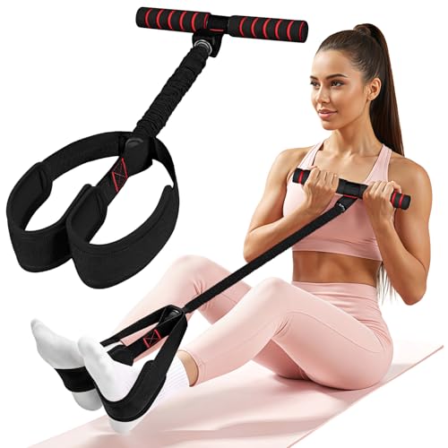 UZTUGG Pedal Resistance Bands with Handles, Upgrade Women Exercise Bands for Full Body Training, Core, ABS, Legs, Glutes, Arms, Pilates, Physical Therapy, Strength, Sit Up Equipment for Home Workout