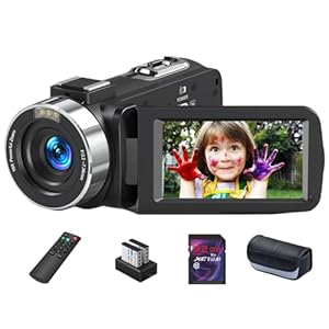 8K 64MP Camcorder Video Camera 18X Digital Zoom YouTube Vlogging Camera Webcam IR Night Vision 3.0”Touch Screen Camcorders, 32G SD Card, 2.4G Remote Control and 2 Batteries