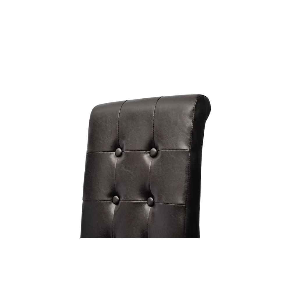 Makastle Chaises de Salle à Manger Lot de 4 Noir Similicuir