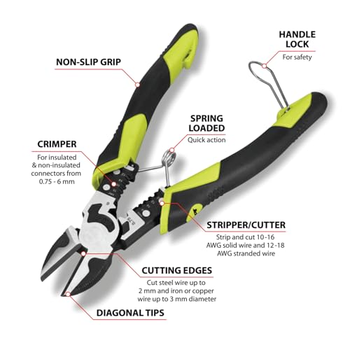 Image of Performance Tool W86509 7-1 /2 inch Multifunction Diagonal Pliers