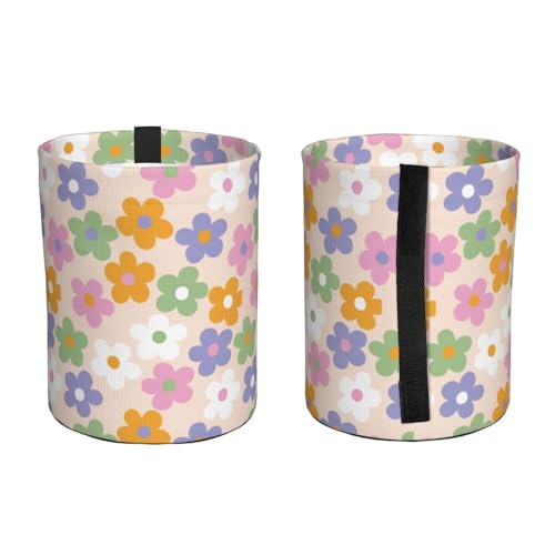 Image of Cute Flowers Floral Car Trash Can Collapsible Garbage Can,Hanging Trash Bag Water Proof with Suitable for Storage for Car Interiors,Home
