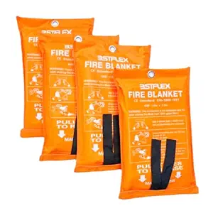 BSTFLEX Fire Blanket Kitchen, Fire Blanket Emergency, Emergency Survival Safety Cover for Kitchen, Fireplace, Warehouse, Grill, Car, Office, Fiberglass Blanket 39x39 inches