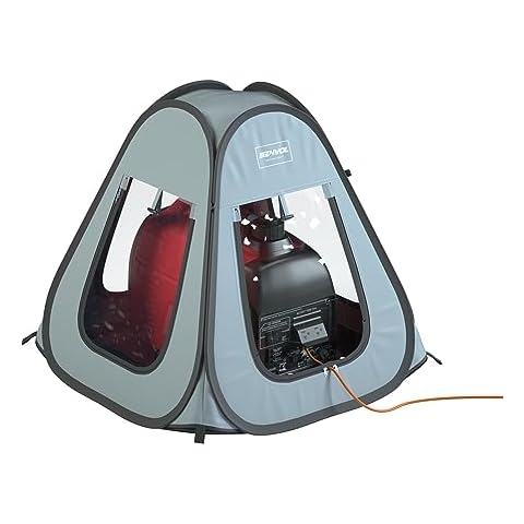 BENVOL Small Inverter Generator Cover, in Operation, All-Weather Use, Waterproof, Snow Resistant, Foldable Storage, 420D Waterproof Oxford Cloth, for Honda and Most 1000~2300 Watt Generators, Gray Cover