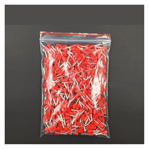VWWJCCRO 1000Pcs E1010 Tube Insulating Insulated Terminal 1MM2 18AWG Cable Wire Connector Insulating Crimp E Black Yellow Blue Red Green(Rot)