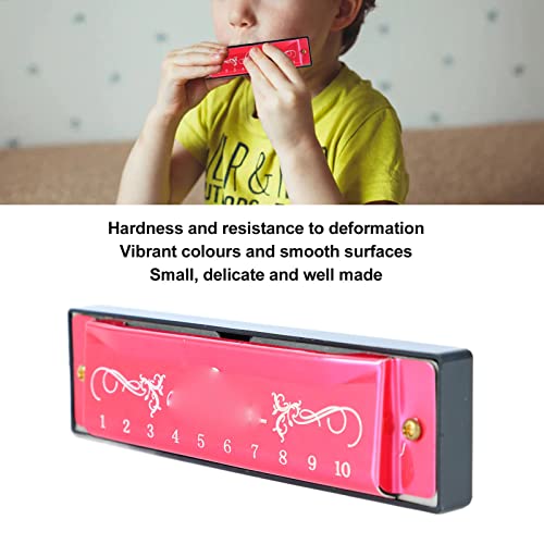 Harmonica Aluminium & Acier Inoxydable 10 Trous Harmonica 20 Mélodies Léger Voyage Débutant (Rose rouge) - Les Beatles, Paul McCartney, John Lennon, RIngo Starr, George Harrison Harmonica Aluminium & Acier Inoxydable 10 Trous Harmonica 20 Mélodies Léger Voyage Débutant (Rose rouge) – Image 4