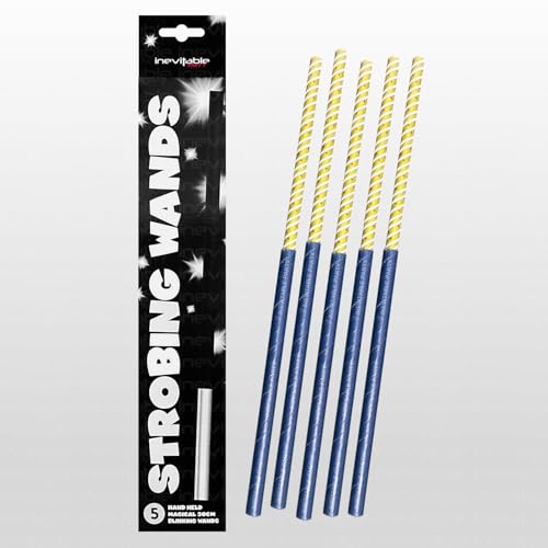 Pack of 5 Handheld Strobing Wands | Magical 30cm Blinking Wand Fountains | Category F1 Fireworks