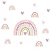 Little Deco DL539-12 - Adhesivo decorativo para pared (134 x 84 cm), diseño de corazones y arcoíris