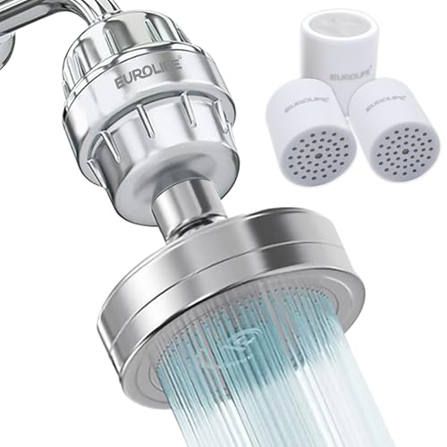 Cabezal de Ducha Filtrado con Filtro de Ducha de 15 Etapas – Filtro de Agua Dura de Acero Inoxidable para Cabello y Piel, Filtro de Cloro con Vitamina C, Capa de Filtro Incorporada, 3 Cartuchos miniatura 1