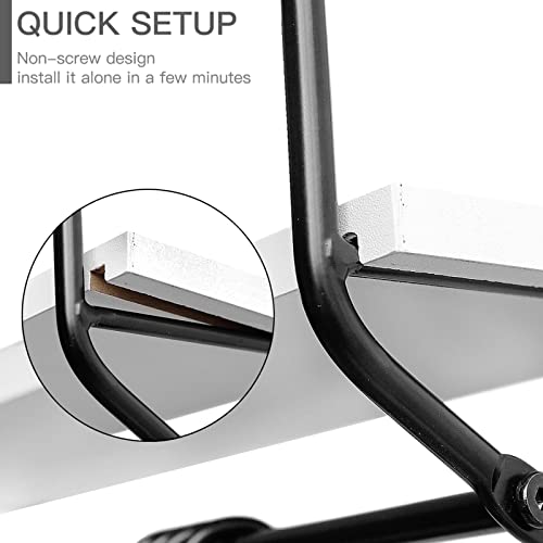 Boluo Kitchen Wall Shelf Bathroom Shelves With Hooks 24 Inches Long Modern Coffee Bar Shelfs Floating Shelve, Black And White (604-60W) #TOP5