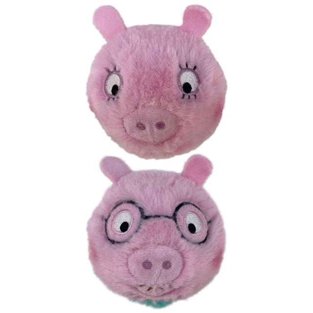 TY Peppa Pig’s Mummy and Daddy Pig Bouncy Balls 2-Piece Set, Soft Plush Toys for Kids, Collectible Stuffed Plushies