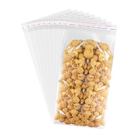 JOYIT 200PCS Clear Cellophane Bags 6" x 12", Self Seal OPP Cello Bags for Packaging, 3 Mils Clear Plastic Bag for Clothes Cookies Favor Decorative Party Favor Bags(6in x 12in) Cover