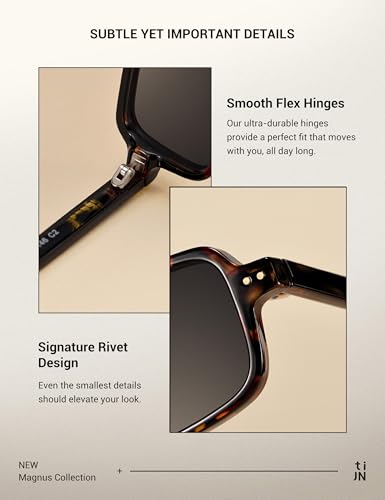 TIJN Retro Rectangular Sunglasses for Women,Vintage 90s Style,Trendy Lightweight UV Protection,Fashion Square Frame,Tortoise