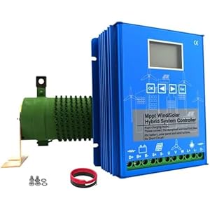 KX-ENERGIE 2000W Wind Solar Hybrid Laderegler,12V/24V Automatisch Erkennung MPPT Boost Controller,1000W Windkraftanlagen 1000W Photovoltaik Off Grid,für Blei-Säure/Lithium Batterien