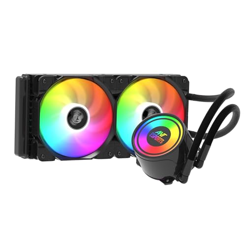 Image of Ant Esports ICE-240 240mm Addressable RGB 2600RPM AIO I CPU Liquid Cooler - Black I Support Intel - LGA115X /1200 /1700 /1366 /2011 /2066 , AMD - FM1 /FM2 /AM2 / /AM2+ /AM3 /AM3+ /AM4 /AM5