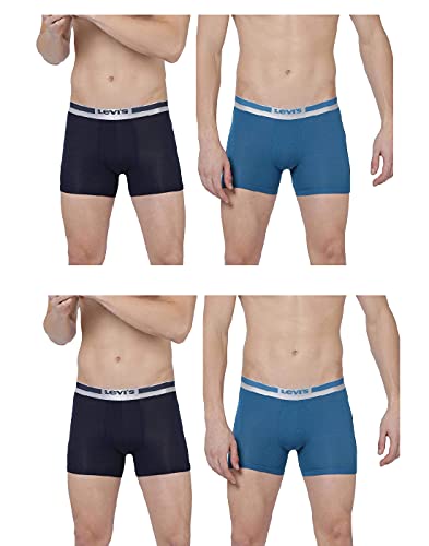 Image of Levi's 030 Trunk for Men | Supima Modal Lycra Blend | Breathable Solid Men's Underwear | 4-Way Stretch | Anti-Roll No-Dig Waistband | No Ride-Up Mid Length Fit | Stay Retention | Pack of 4