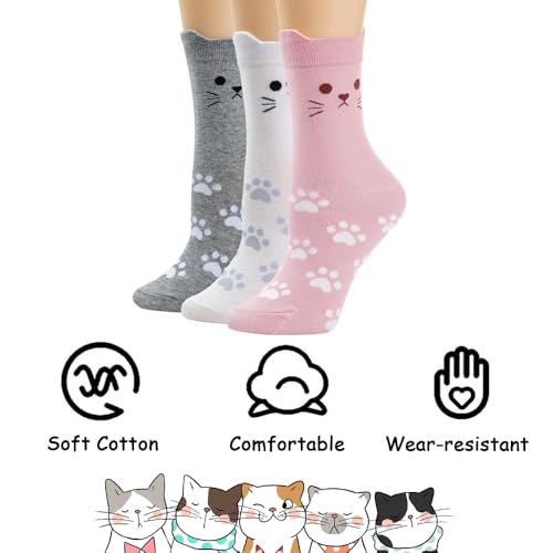 Women’s Cute Cat Socks, Animal-Themed Gifts for Women, Fun and Playful Socks for Everyday Wear4