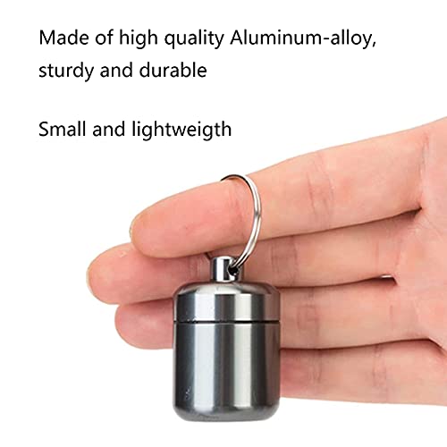 DARENYI Waterdichte Pillendoos Kleine Sleutelhanger Pil Houder Metalen Pil Organisatoren Mini Draagbare Pil Doos Voor Outdoor Reizen Camping (4 Kleur) - Afbeelding 4