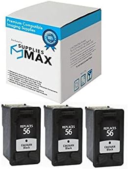 Remanufactured Replacement for HP DeskJet 450/5000/9600/PS-7000/OfficeJet 4000/5000/6110/PSC-1000/PSC-2000/FAX 1240 Series Black Inkjet (3/PK-450 Page Yield) (NO. 56) (C6656A_3PK)