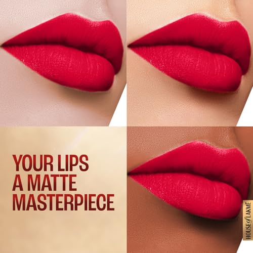 Image of LAKME LAKM Lakme Powerplay Priming Matte Lipstick, Smooth Finish, Lightweight Smudgeproof, Lasts 16hrs, Hydrates Lips, Red Coat, 3.6g | (Pack of 2)