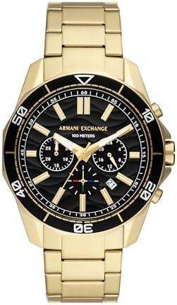 Armani Exchange Relógio masculino com pulseira de aço inoxidável