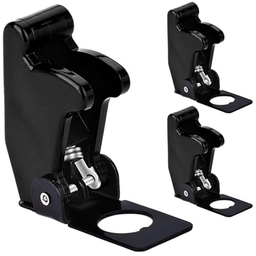 MKBKLLJY 3Pcs 12mm/0.47inch Mounting Hole Black Safety Flip Covers Dustproof Waterproof Plastic Cap Aircraft Guard Cover for Toggle Bat-Handle Switch Heavy Duty Toggle Rocker Switch