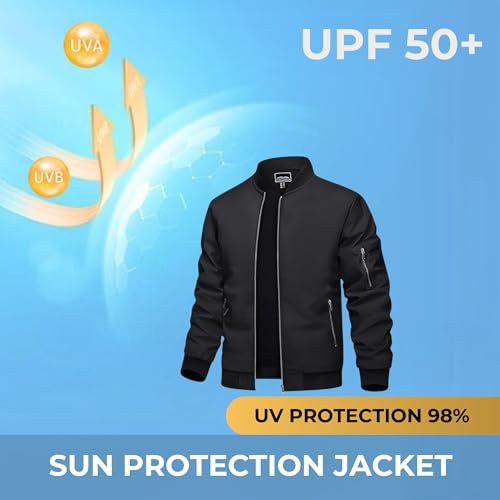 Image of MIA FASHION Men's UPF 50+ Full Sleeves Zipper Function Sun Protection Jacket for Biking & Sport