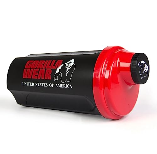 Gorilla Wear Shaker 700ml - schwarz/rot - Bodybuilding und Fitness Accessoire für Damen und Herren, Einheitsgröße