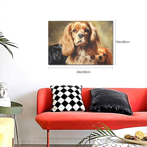 Cocker Spaniel poster mural suspendu grand format et toile imprimée décoration maison