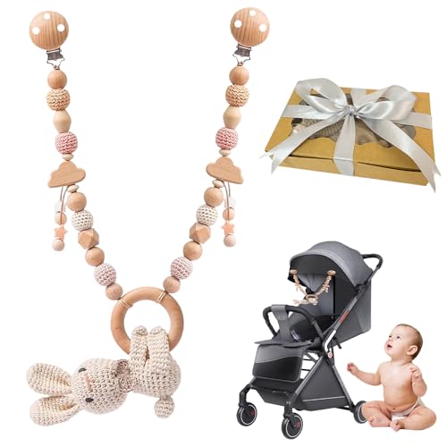 GYHWOFUL Kinderwagenkette Häkelhasen Design, Kinderwagen Spielzeug mit...