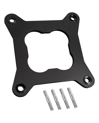 9265 Square Bore Carburetor Heat Insulator Gasket Spacer with Mounting Stud Kit Compatible with Edelbrock Performer & Thunder Series Intake Manifold, Fit for Holley 4150 Carb