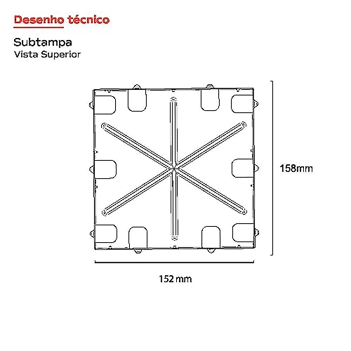 Ralo Square Tampa Oculta Oculto 15 x 15cm