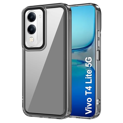 Image of Zapcase Back Case Cover for Vivo T4 Lite 5G | Compatible for Vivo T4 Lite 5G Back Cover | Case Cover with Camera Protection | (TPU + PC | Translucent Black)