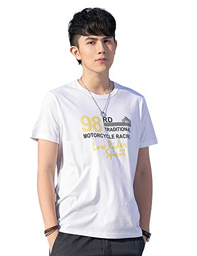 Demon&Hunter TX2 Series Men's 100% Cotton Seamless Cotton Crew T-Shirt White DTX1932W-XXS