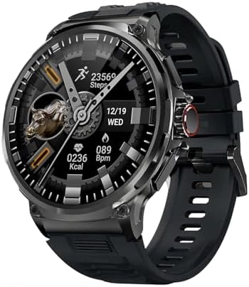 Deedlite Zeus 2.0 Smartwatch Herren, 1,85 Zoll Display, Bluetooth Anrufe, Gesundheitsmonitor, Zuverlässige Akkulaufzeit, Kompatibel mit iOS & Android