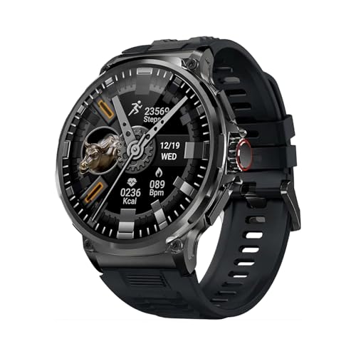 Deedlite Zeus 2.0 Smartwatch Herren 1 85 Zoll Display Bluetooth Anrufe Gesundheitsmonitor Zuverlässige Akkulaufzeit Kompatibel mit iOS & Android