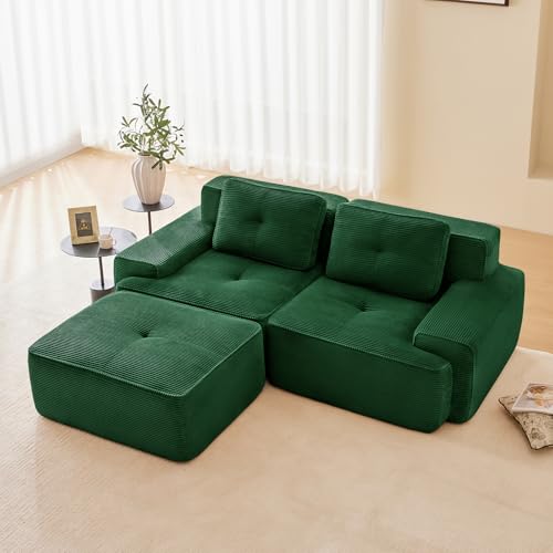 Image of Corduroy Modular Sectional Sofa, Oversized Cloud Couches for Living Room