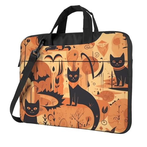 Sac ordinateur portable étanche orange à motif cauchemar avec bandoulière